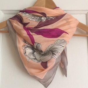 Silk Square Scarf with Floral design